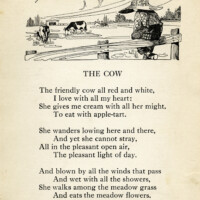 Louis Stevenson, cow poem, vintage cow clip art, farm boy image, black and white clipart child