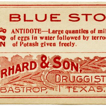 C. Erhard & Son, vintage poison label, Halloween clip art, vintage druggist pharmacy label, blue stone poison