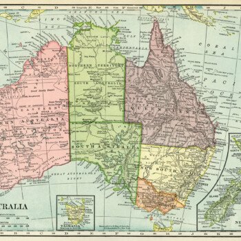 C. S. Hammond map, antique map, history geography Australia, old map free graphics, vintage map Australia New Zealand