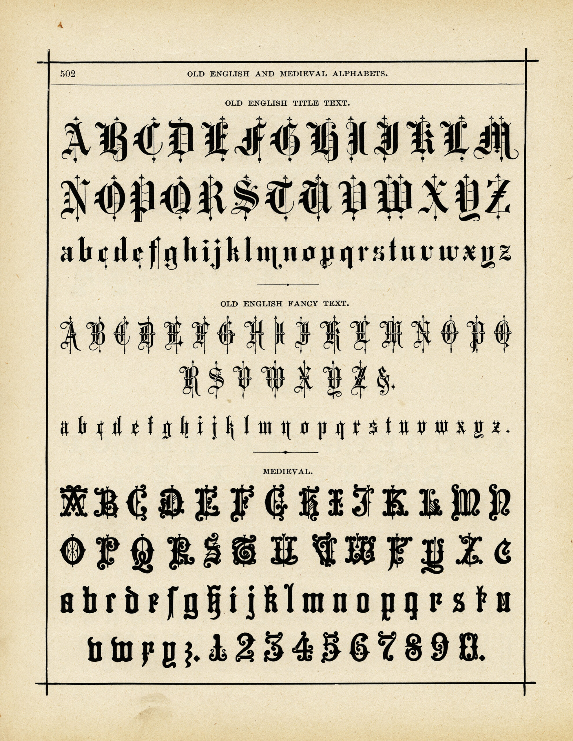 old English text, fancy alphabet antique, medieval alpha, aged book page digital, vintage school graphics free