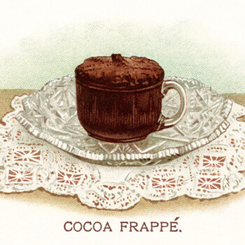 hot chocolate illustration, vintage cocoa illustration, old fashioned cocoa recipe, chocolate dessert clip art, vintage chocolate image