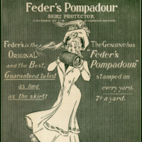free vintage clip art advertisement Feder’s Pompadour Victorian lady