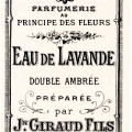 French perfume label, Jn Giraud Fils, vintage French ephemera, eau de lavande, lavender water perfume label, free vintage label graphic