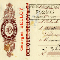 Free vintage clip art French cheque Georges Belloy