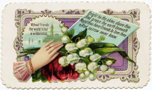 Victorian calling card, vintage ephemera, free vintage card, old fashioned visiting card, printable card hand flower