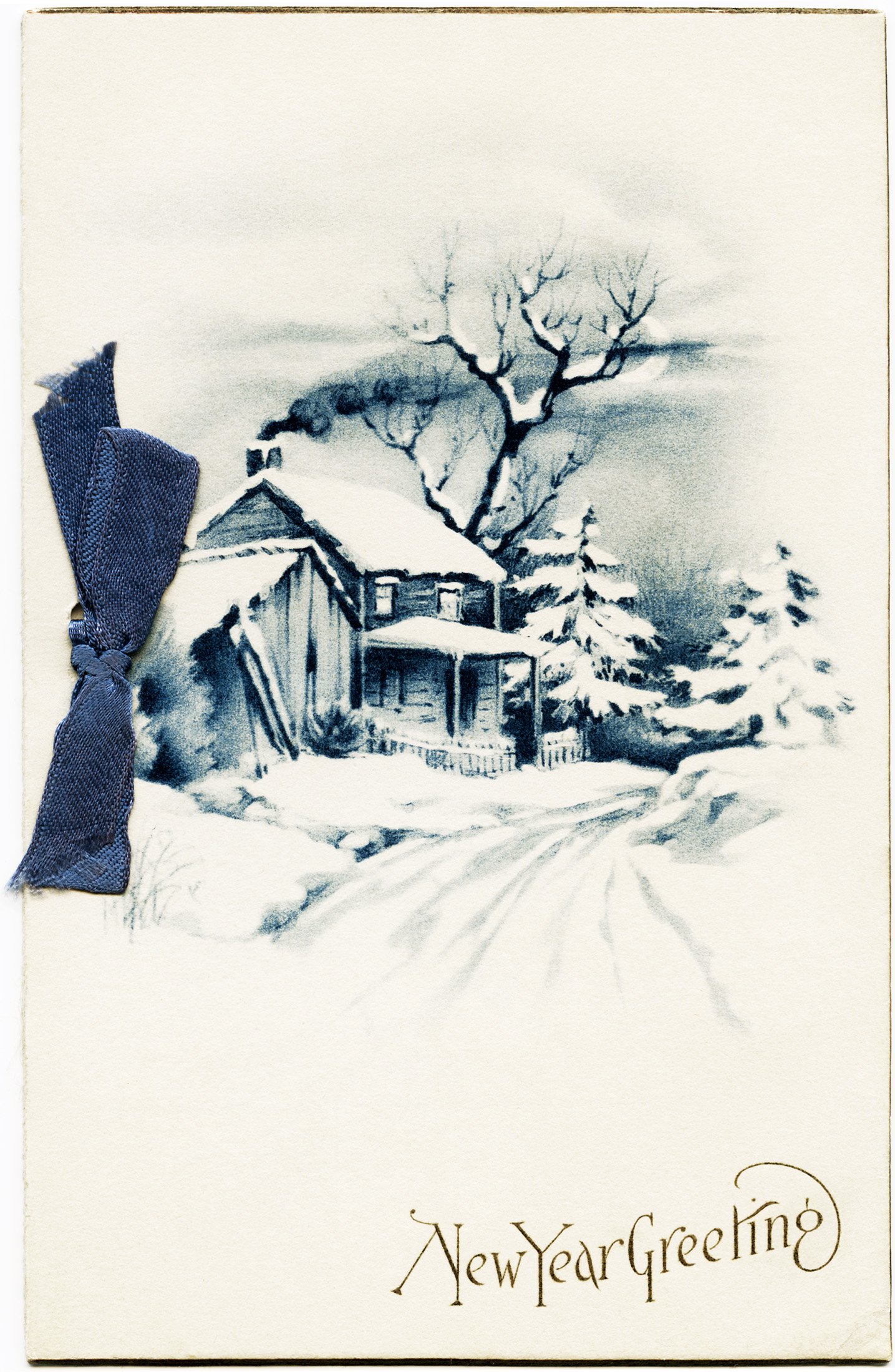 Free vintage Christmas country scene digital