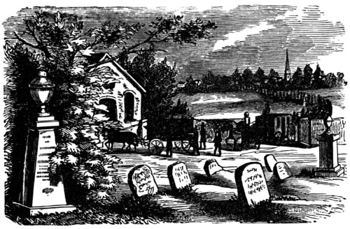 vintage Halloween clip art, black and white clipart, tombstone graphics, Victorian graveyard scene, headstone grave illustration