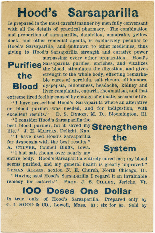 Victorian trading card, hoods sarsaparilla, free vintage ephemera, old advertising card, face in newspaper sarsaparilla ad