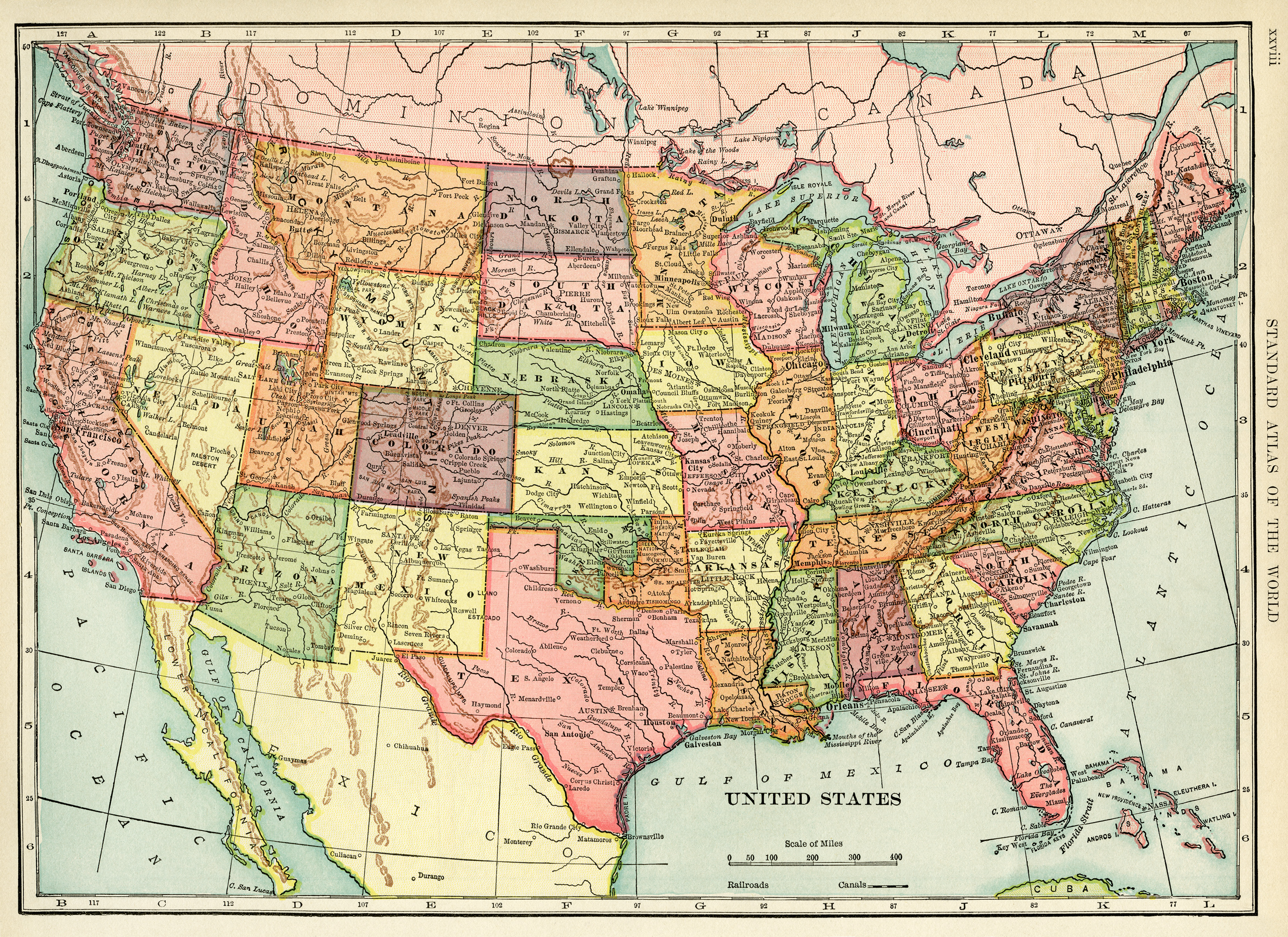 Antique Map of United States ~ Free Image - Old Design Shop Blog