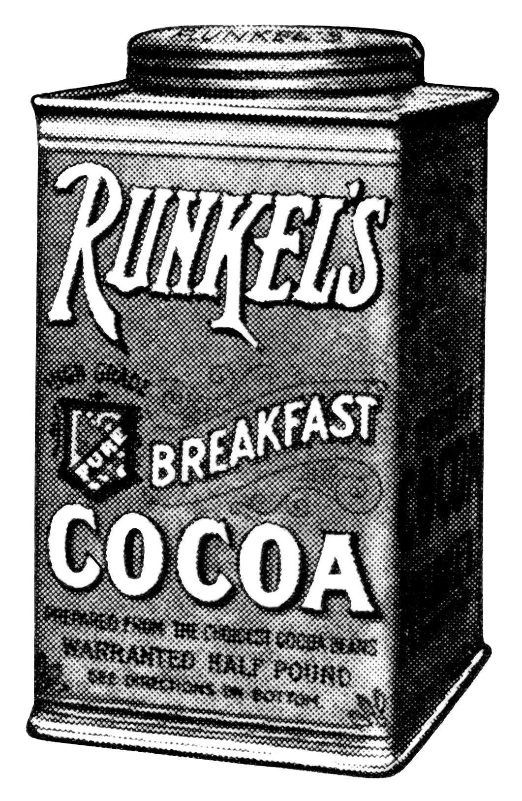 Runkel’s chocolate, antique magazine advertising, black and white graphics free, vintage kitchen clip art, vintage chocolate graphics