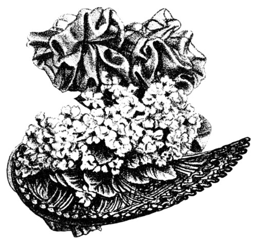 antique hat illustration, black and white graphics free, summer fashion for women 1898, victorian ladies hat, vintage hat clip art