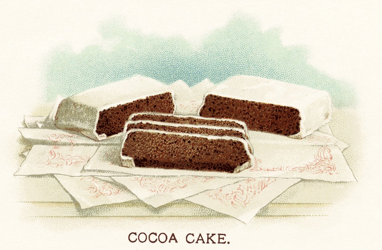 chocolate cake illustration, vintage cake illustration, old fashioned cocoa cake, chocolate dessert clip art, vintage chocolate image