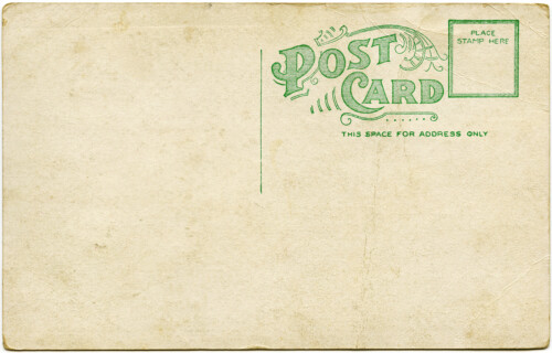grunge paper graphic, old paper image, shabby postcard digital, Victorian ephemera free, vintage postcard back red green