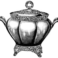 black and white graphics free, vintage kitchen clip art, soup tureen illustration, antique soup stew dishware, covered soup serving bowl