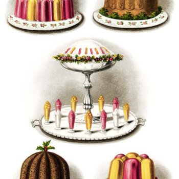 baked goods clipart, vintage baking clip art, Christmas pudding image, old fashioned desserts, printable food graphics