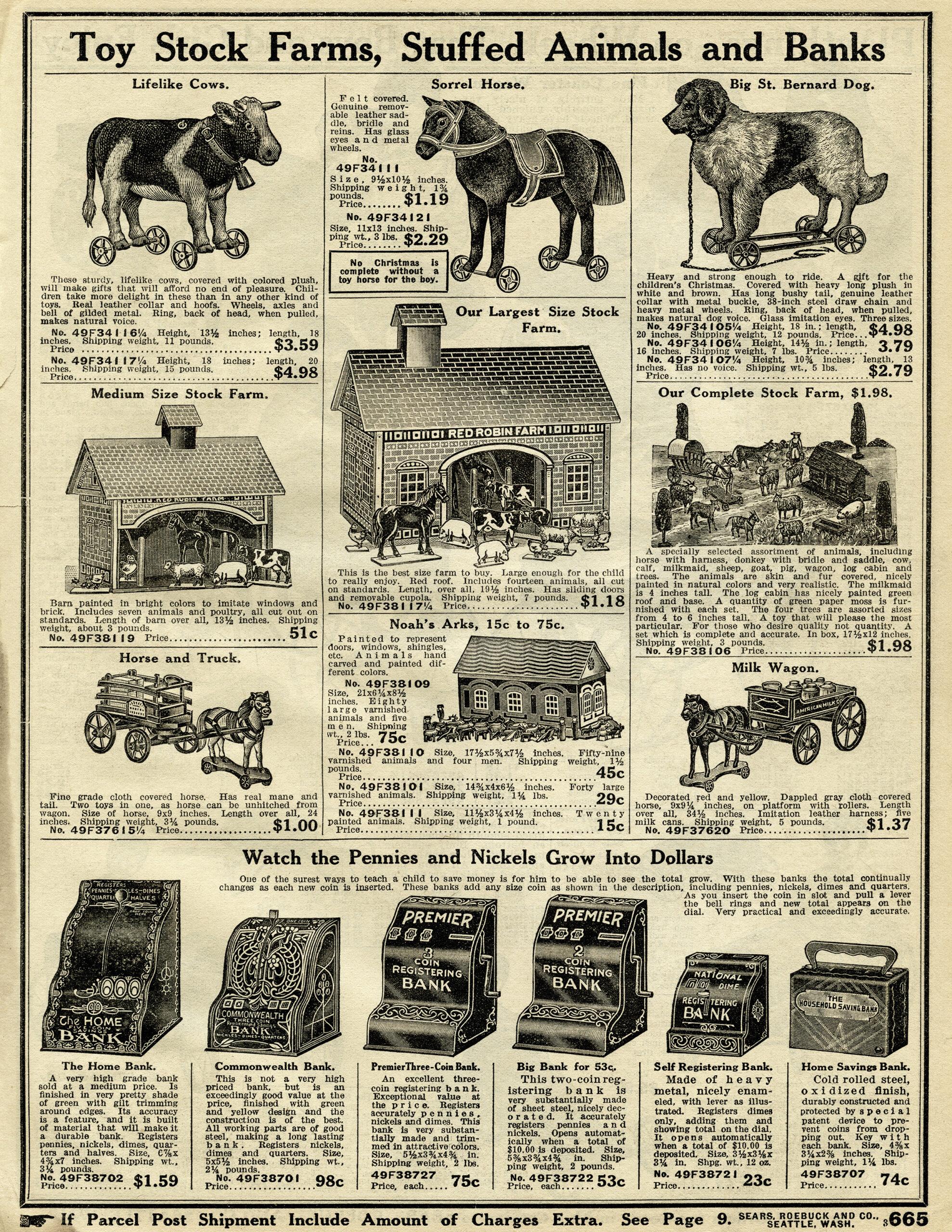 old catalogue page, vintage toys clip art, old fashioned toy illustration, antique stuffed animals, printable childs toys graphic