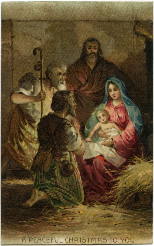 Mary baby Jesus, Victorian Christmas clip art, vintage christmas postcard, religious Christmas card, vintage Christian postcard