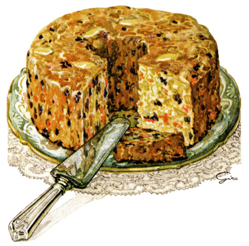 Here is a cleaner version of the illustration of White Fruit Cake.