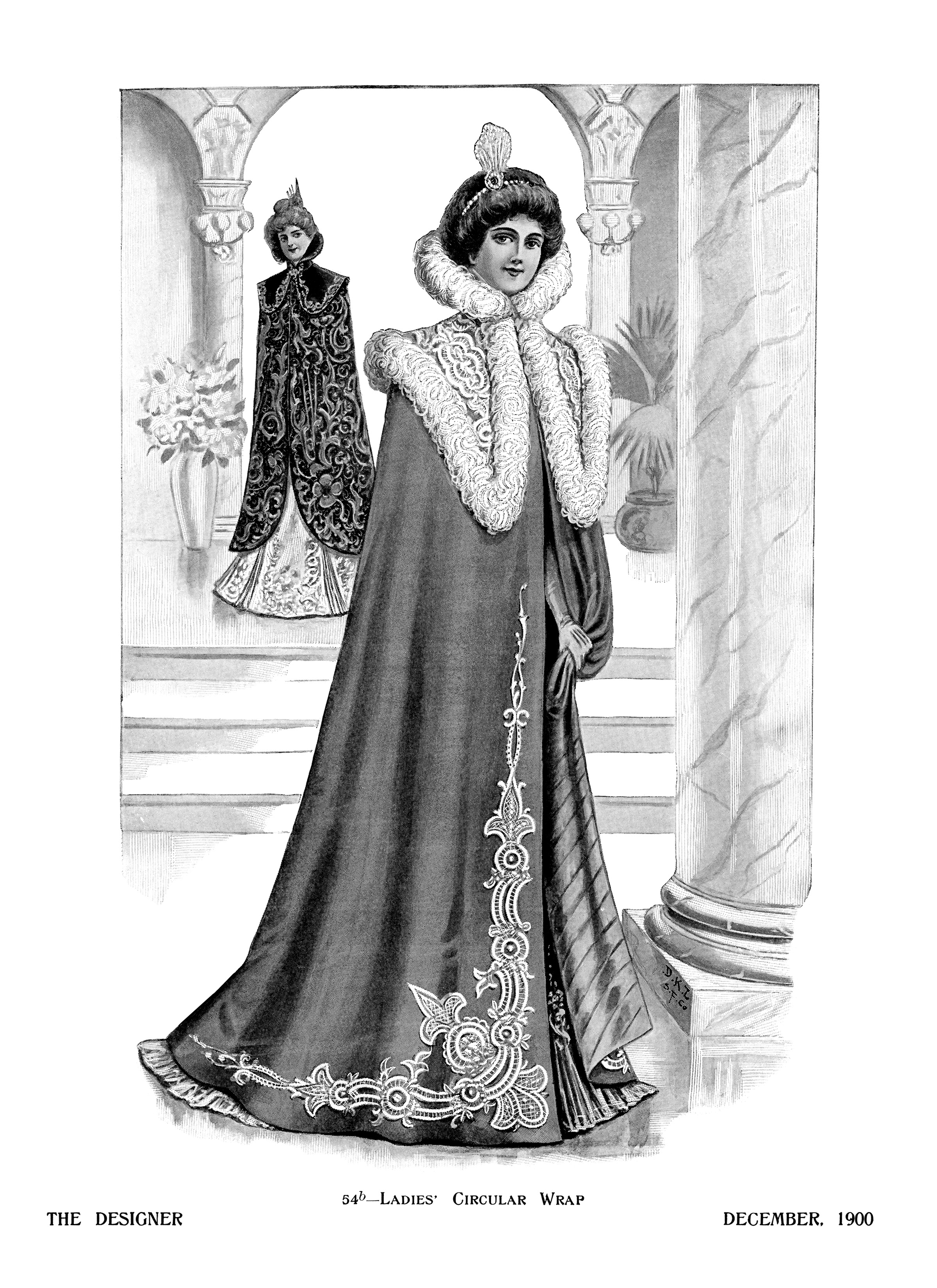 Victorian lady, black and white clip art, Victorian fashion image, antique womens clothing, vintage fashion illustration