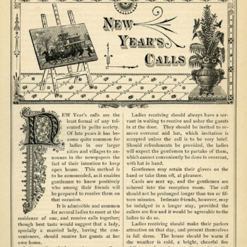 old book page, vintage paper graphics, New Years calls, Victorian social etiquette, junk journal printable, black and white clip art