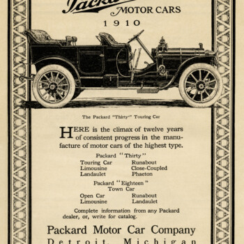 Packard motor car, vintage car clip art, antique vehicle illustration, old magazine advertisement, packard touring car 1910