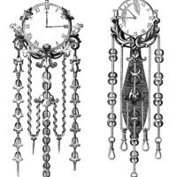 Victorian clock illustration, vintage clock clip art, black and white graphics free, old fashioned clock, antique clock engraving