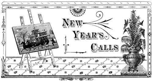 old book page, vintage paper graphics, New Years calls, Victorian social etiquette, junk journal printable, black and white clip art