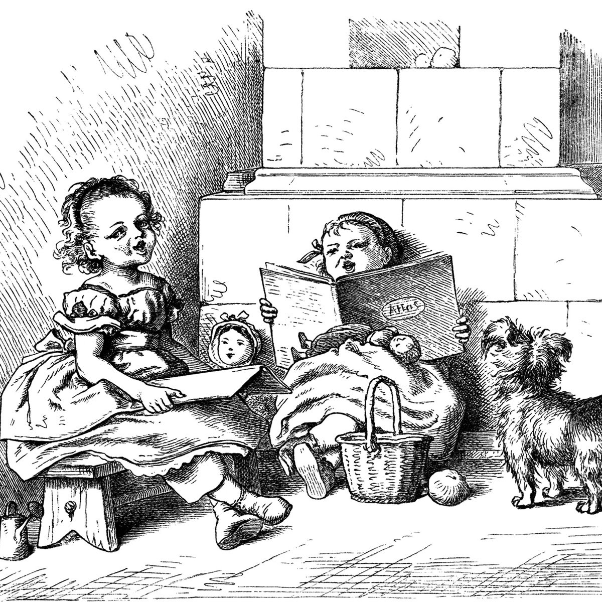 Oscar Pletsch children free vintage clip art