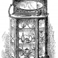 Victorian furniture illustration, black and white graphics, vintage furniture clipart, dining room cabinet clip art, old fashioned china cabinet