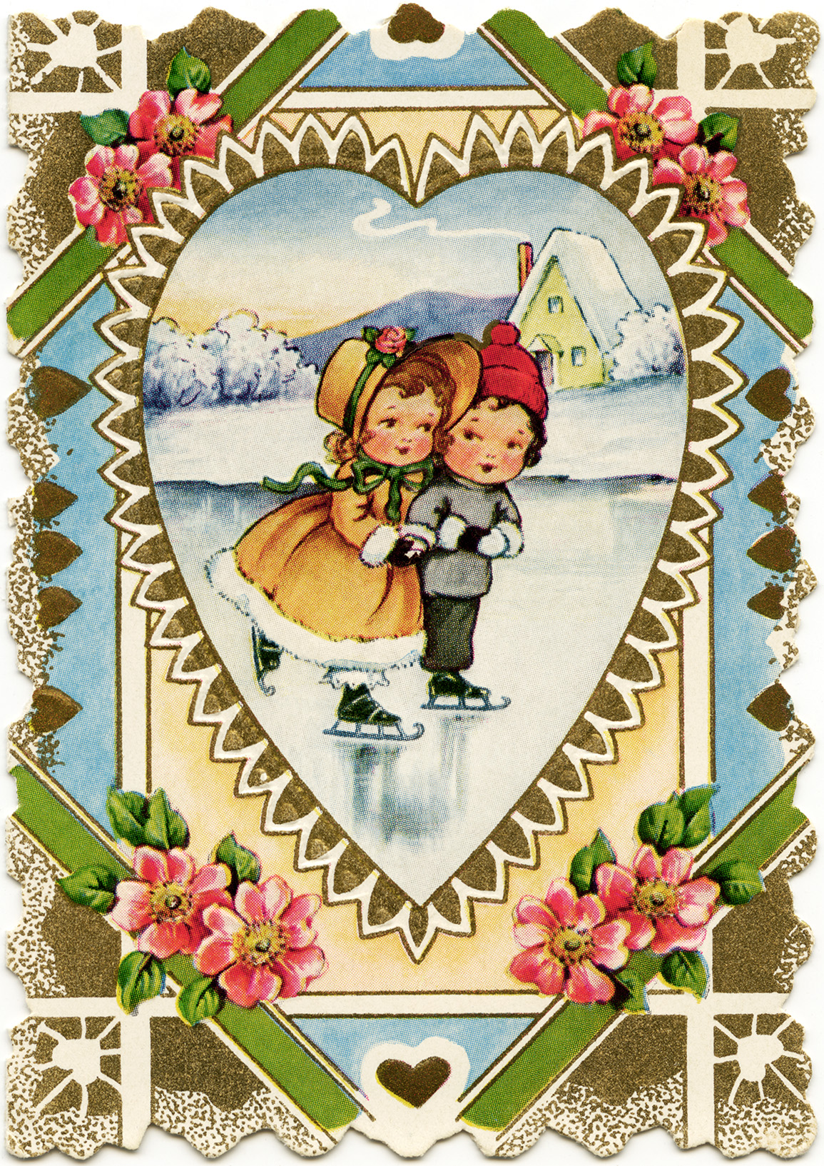 Free Victorian Valentine Cards: Hearts and Flowers  Vintage valentine cards,  Victorian valentines, Valentines cards