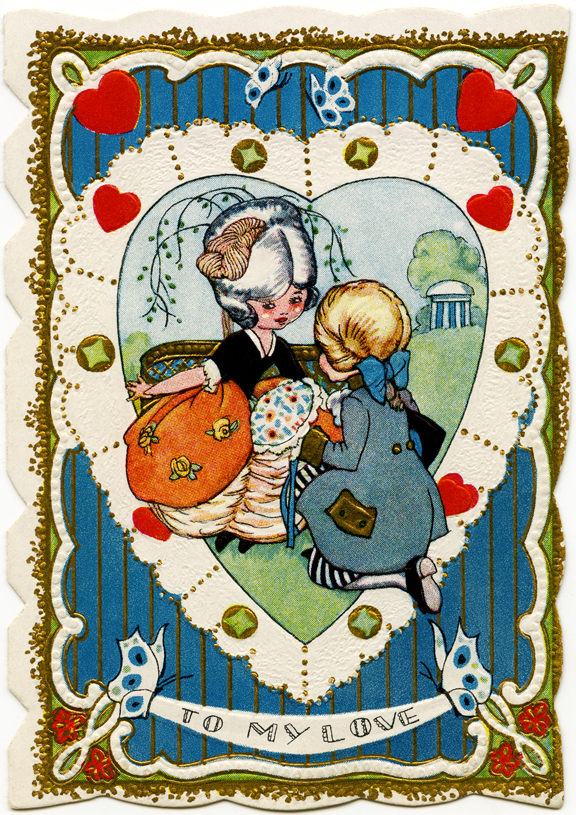 free vintage valentine, Victorian valentine printable, old fashioned valentine card, valentine graphics