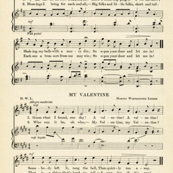 vintage sheet music, valentine song, printable music page, free vintage graphics, new year song