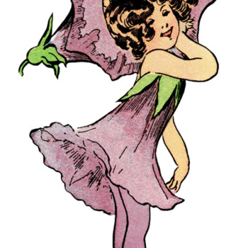 morning glory flower child, Elizabeth Gordon, old book page, vintage flower children poem, vintage storybook printable