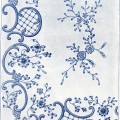 victorian embroidery, swirls and flowers design, ornamental border and corner spray, fancy stitches, vintage sewing clipart