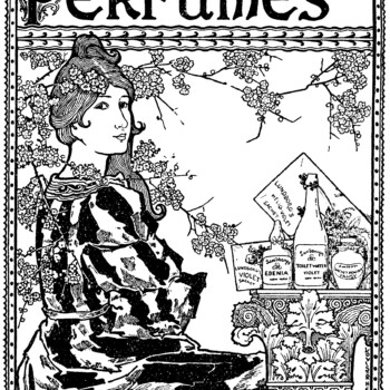 Lundborg perfume, vintage perfume ad, antique magazine advertisement, old fashioned perfume, Victorian lady clip art