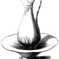 Victorian pitcher basin, vintage jug clip art, black and white clipart, old fashioned jug, ewer and basin, water jug illustration