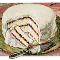 vintage cake clip art, lady baltimore cake, baked goods illustration, vintage kitchen graphics, printable cookbook page, old fashioned cake recipe