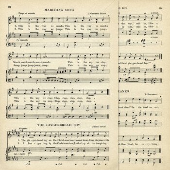 marching song gingerbread boy free printable vintage sheet music ephemera