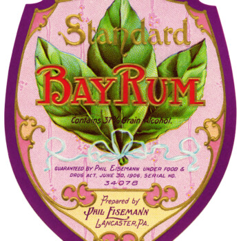 Bay Rum, vintage label, vintage ephemera, digital rum label, free vintage graphics