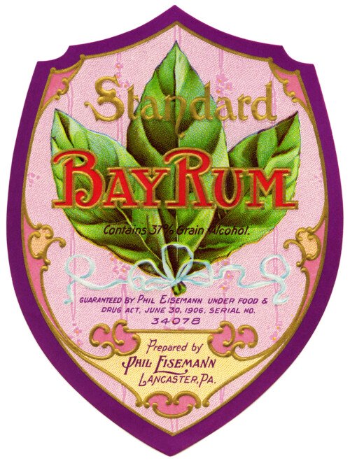 Bay Rum, vintage label, vintage ephemera, digital rum label, free vintage graphics