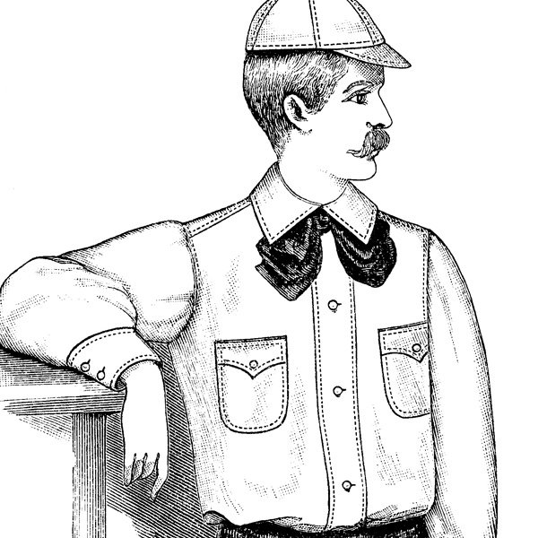 free vintage clip art moustache man
