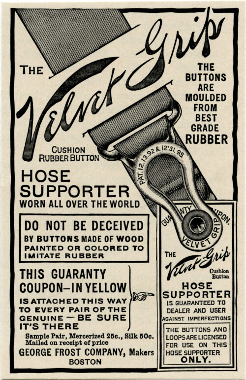 Velvet Grip, hose supporter, vintage advertising, vintage ephemera, antique magazine ad