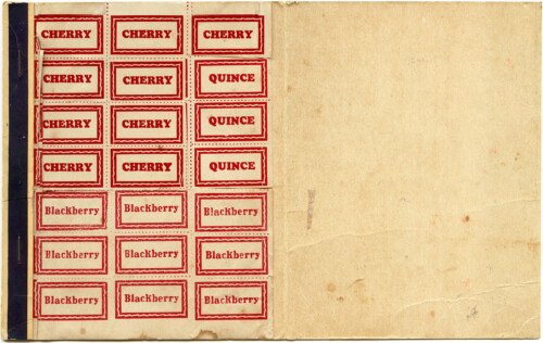 vintage canning, canning label, cherry, blackberry, quince, kitchen ephemera, jar label, vintage preserve label