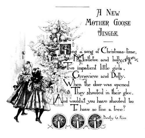 Christmas poem, new mother goose jingle, vintage Christmas, Christmas clip art, printable Christmas
