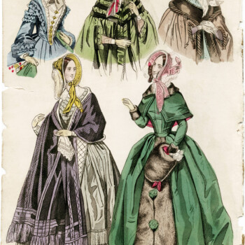 Belle Assemblee, vintage fashion, antique ladies clothing, junk journal printable