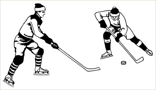 free vintage printable clip art hockey players