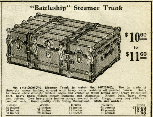 free vintage clip art battleship steamer trunk catalog advertisement