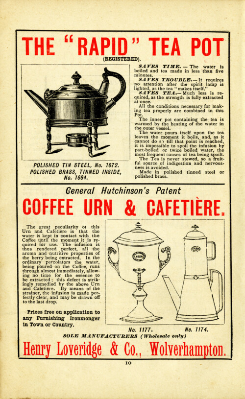 vintage advertisement tea pot coffee urn