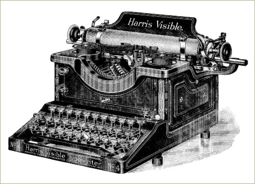 Free Vintage Clip Art Typewriter Illustration