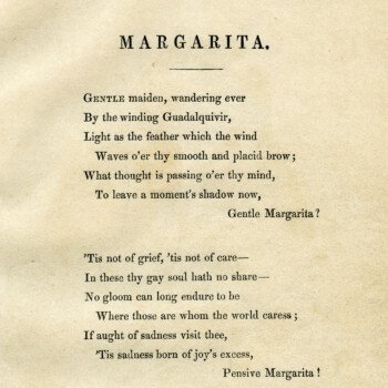 Free Printable Antique Poem Margarita Aged Grunge Page